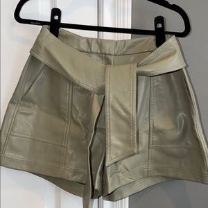 Jonathan Simkhai Sage Leather High Waist Shorts